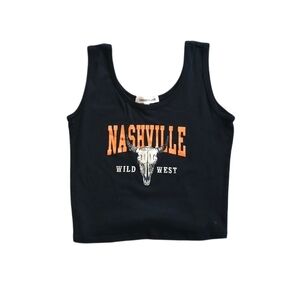 Obsessive Love Nashville Black Crop Tank Size Extra Large